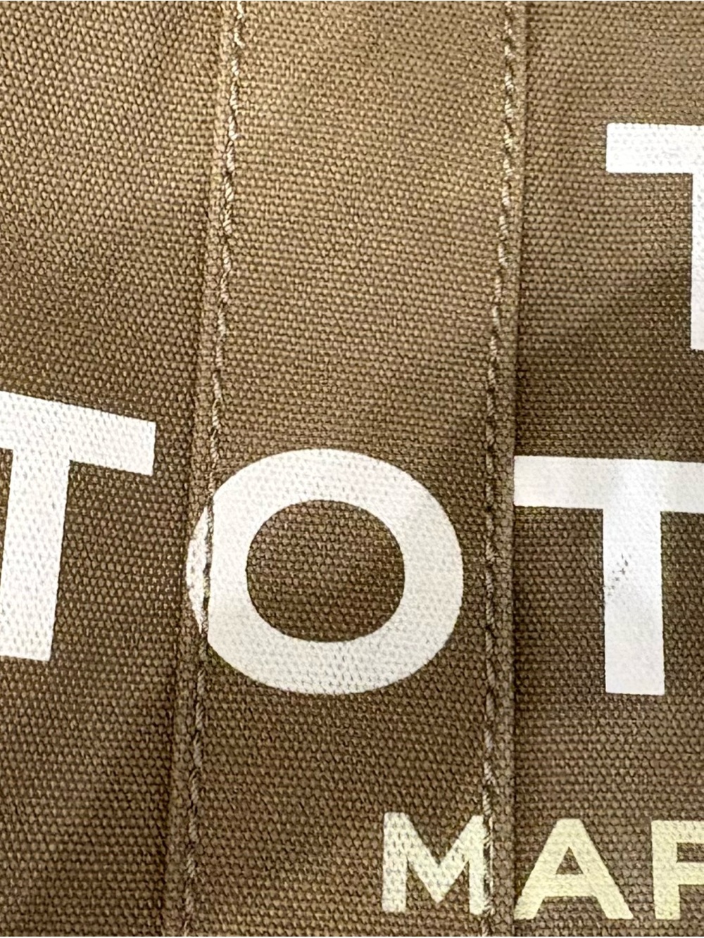 Marc Jacobs Olive Green 'The Tote Bag' Canvas Tote with White Logo - Picture 4 of 6